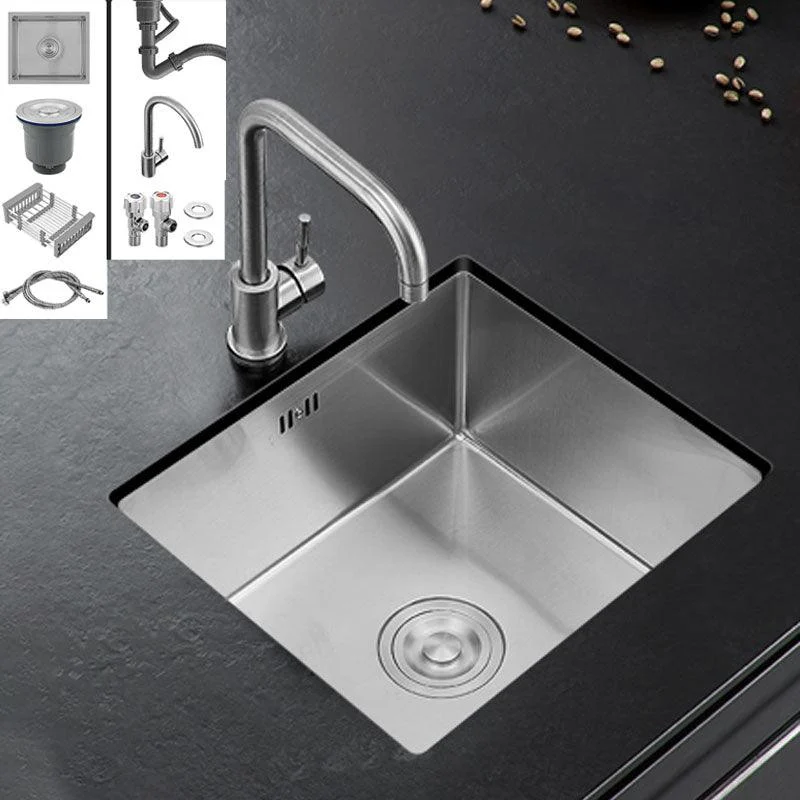 Contemporary Style Kitchen Sink Stainless Steel Kitchen Sink with Drain Assembly -Bathlova