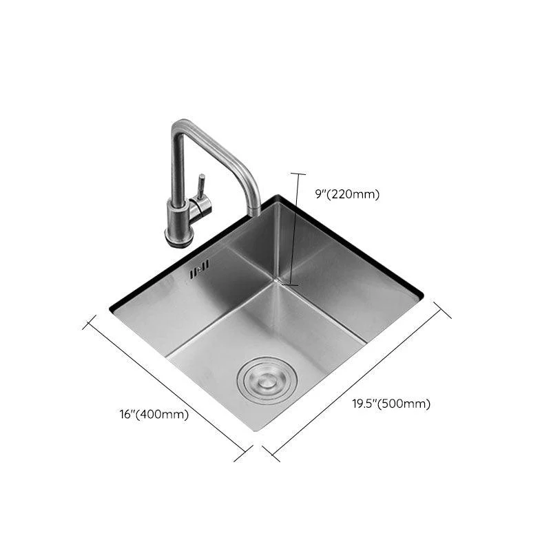 Contemporary Style Kitchen Sink Stainless Steel Kitchen Sink with Drain Assembly -Bathlova