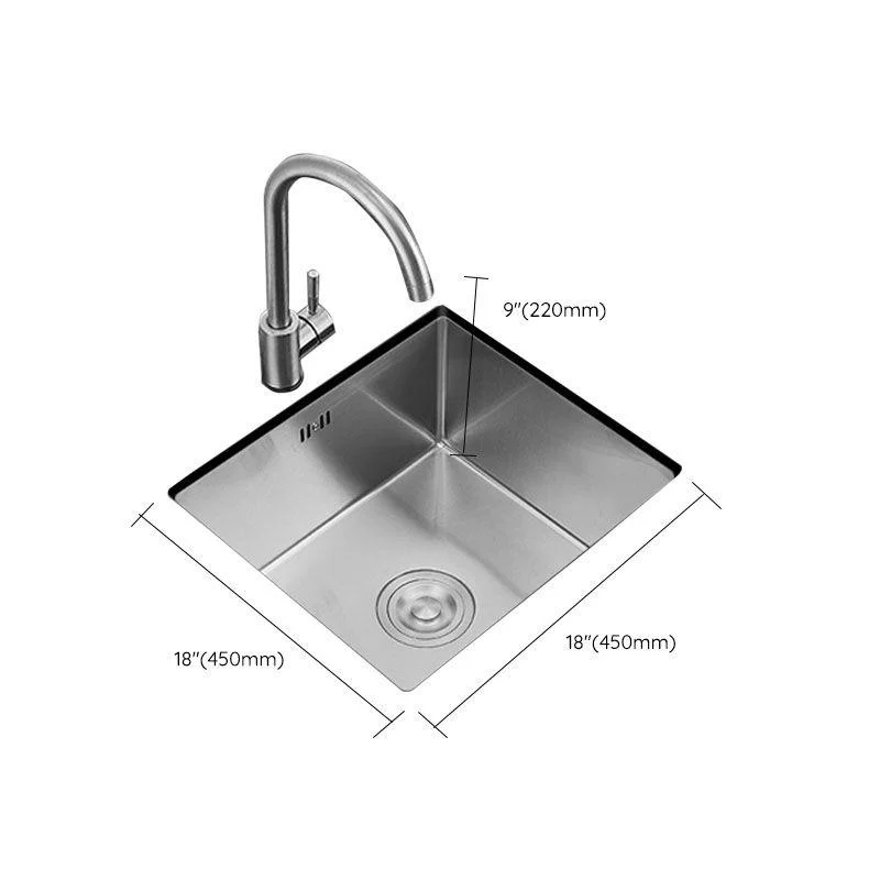 Contemporary Style Kitchen Sink Stainless Steel Kitchen Sink with Drain Assembly -Bathlova