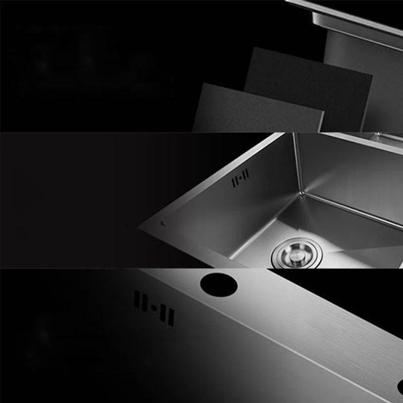 Contemporary Style Kitchen Sink Stainless Steel Kitchen Sink with Drain Strainer Kit -Bathlova