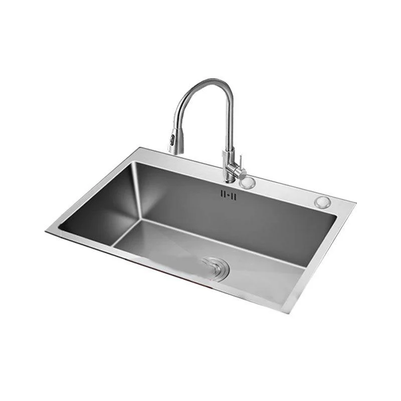 Contemporary Style Kitchen Sink Stainless Steel Kitchen Sink with Drain Strainer Kit -Bathlova