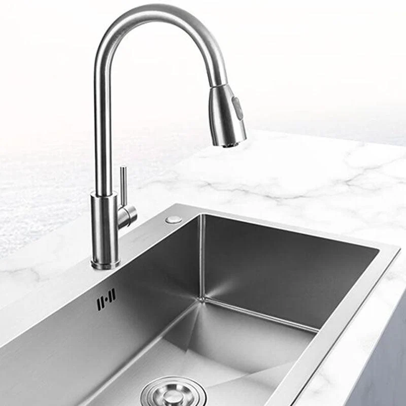 Contemporary Style Kitchen Sink Stainless Steel Kitchen Sink with Drain Strainer Kit -Bathlova