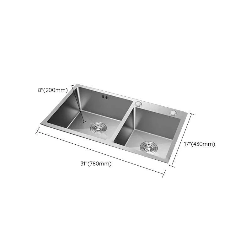 Contemporary Style Kitchen Sink Stainless Steel Kitchen Sink with Drain Strainer Kit -Bathlova