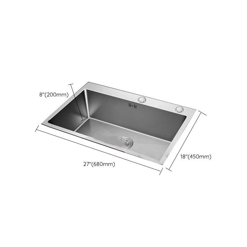 Contemporary Style Kitchen Sink Stainless Steel Kitchen Sink with Drain Strainer Kit -Bathlova