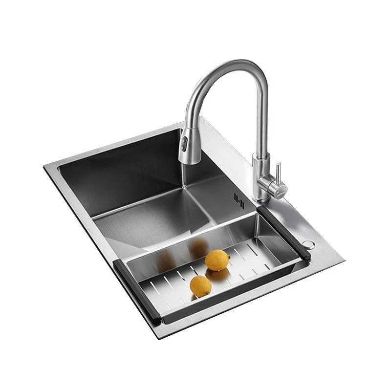 Contemporary Style Kitchen Sink Stainless Steel Kitchen Sink with Drain Strainer Kit -Bathlova