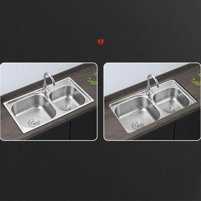 Contemporary Style Kitchen Sink Stainless Steel Kitchen Sink without Tap -Bathlova