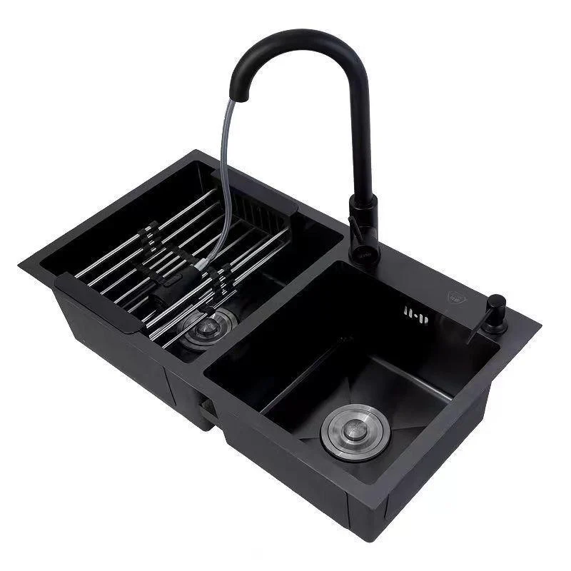 Contemporary Style Kitchen Sink Stainless Steel Kitchen Sink without Tap -Bathlova