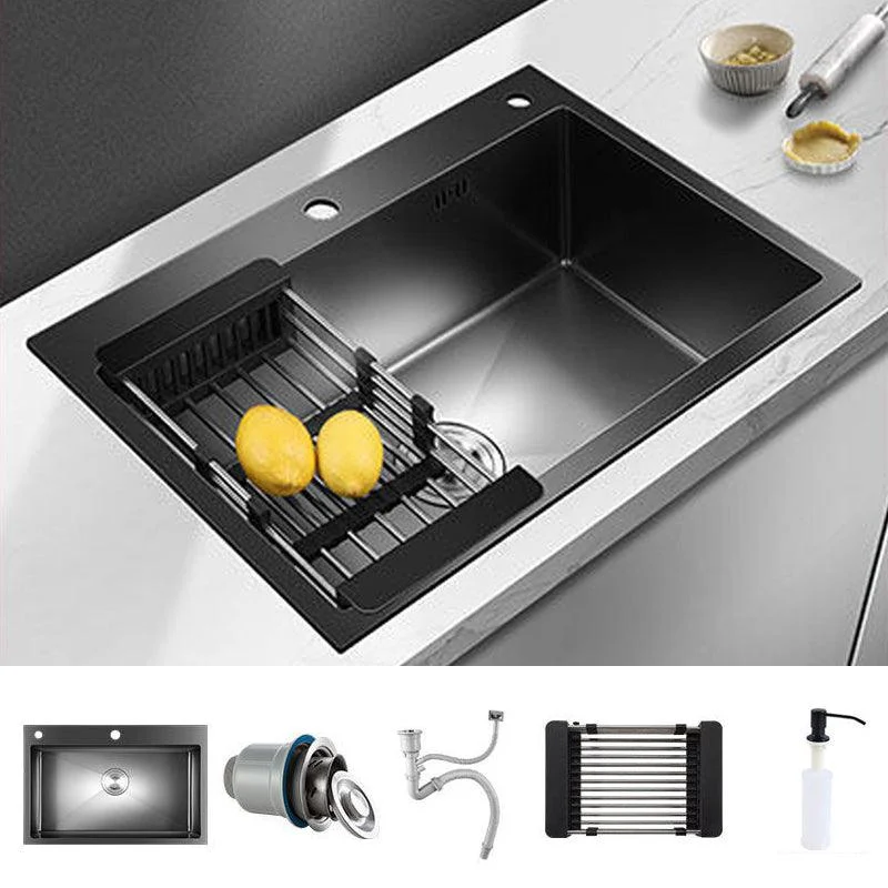 Contemporary Style Kitchen Sink Stainless Steel Kitchen Sink without Tap -Bathlova