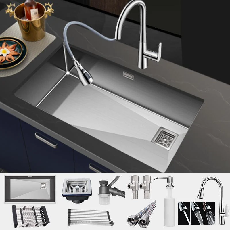 Contemporary Style Kitchen Sink Stainless Steel Noise-cancelling Design Kitchen Sink -Bathlova