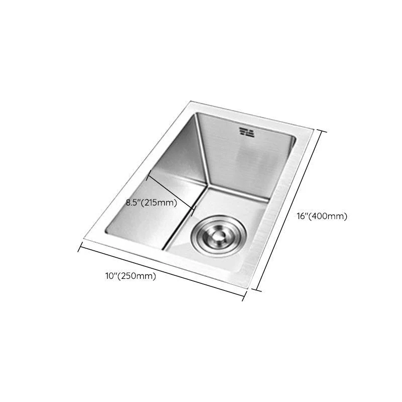 Contemporary Style Kitchen Sink Stainless Steel Rectangle Drop-In Kitchen Sink -Bathlova