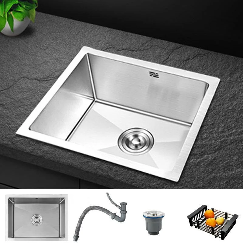 Contemporary Style Kitchen Sink Stainless Steel Rectangle Drop-In Kitchen Sink -Bathlova