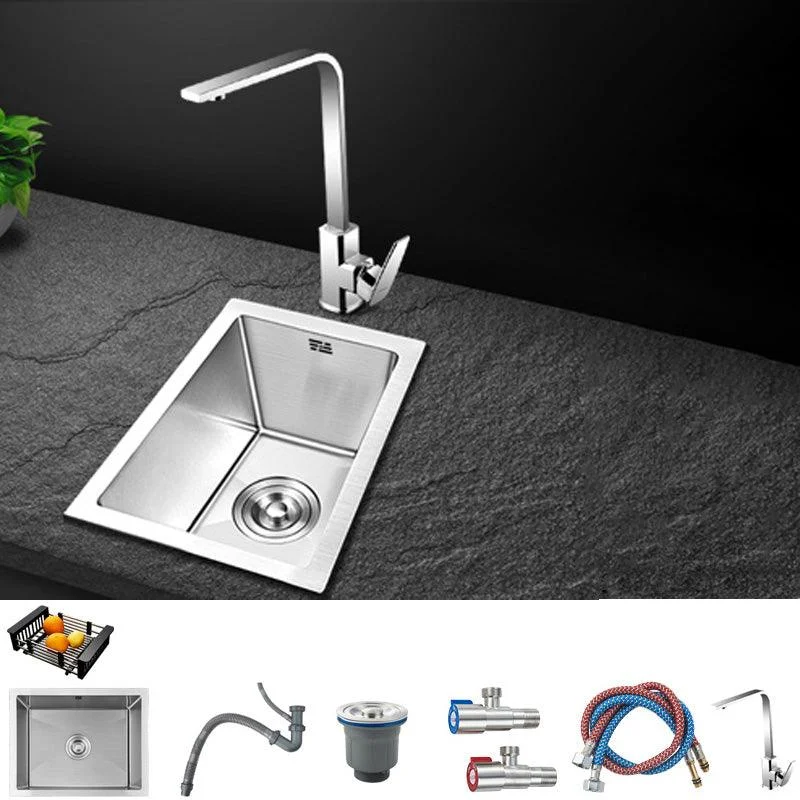 Contemporary Style Kitchen Sink Stainless Steel Rectangle Drop-In Kitchen Sink -Bathlova