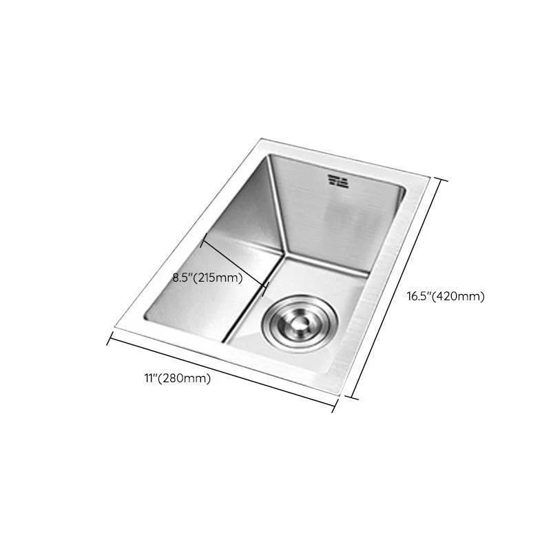 Contemporary Style Kitchen Sink Stainless Steel Rectangle Drop-In Kitchen Sink -Bathlova