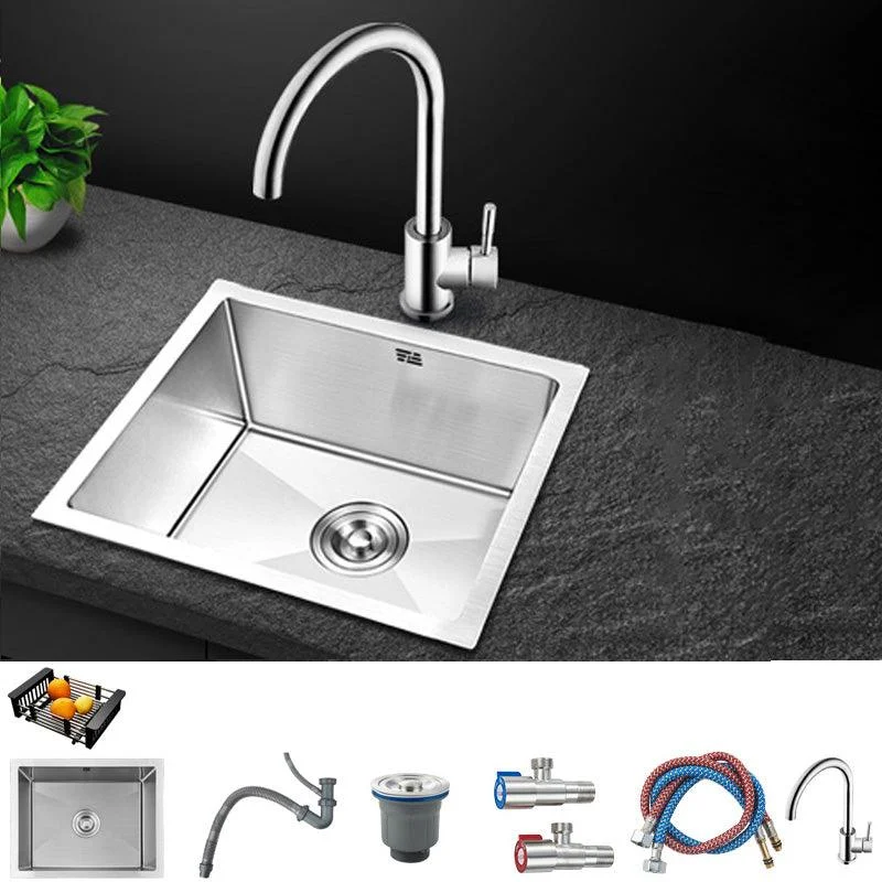 Contemporary Style Kitchen Sink Stainless Steel Rectangle Drop-In Kitchen Sink -Bathlova