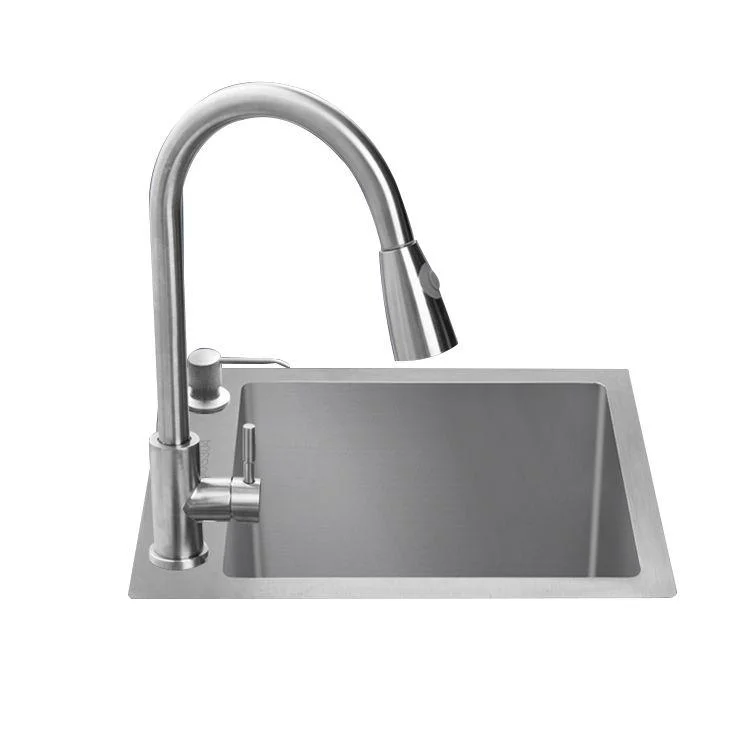 Contemporary Style Kitchen Sink Stainless Steel Rectangle Kitchen Sink -Bathlova