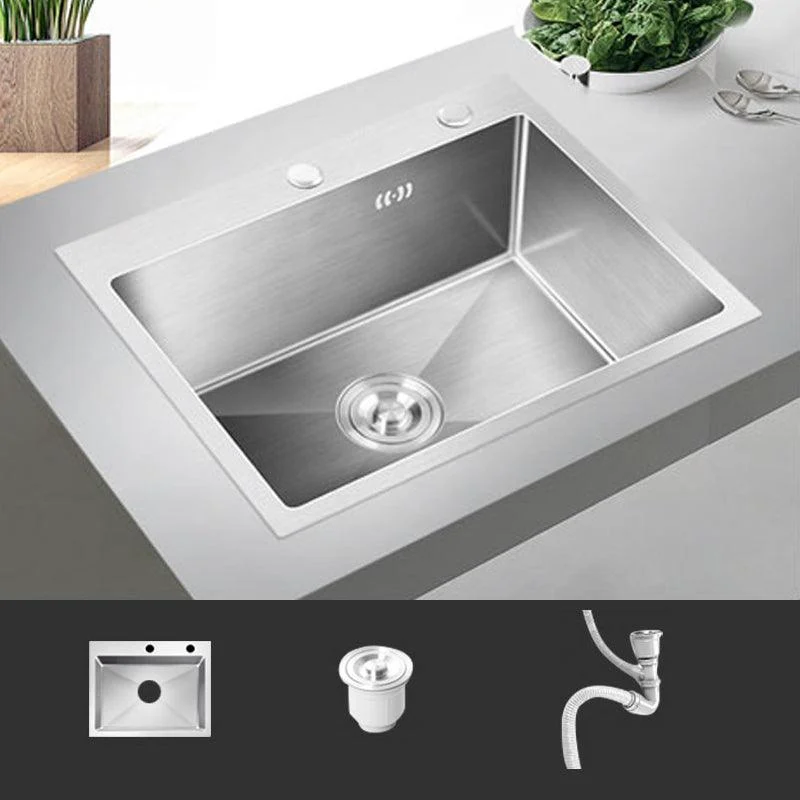 Contemporary Style Kitchen Sink Stainless Steel Rectangle Kitchen Sink -Bathlova