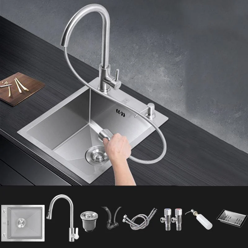 Contemporary Style Kitchen Sink Stainless Steel Rectangle Kitchen Sink -Bathlova