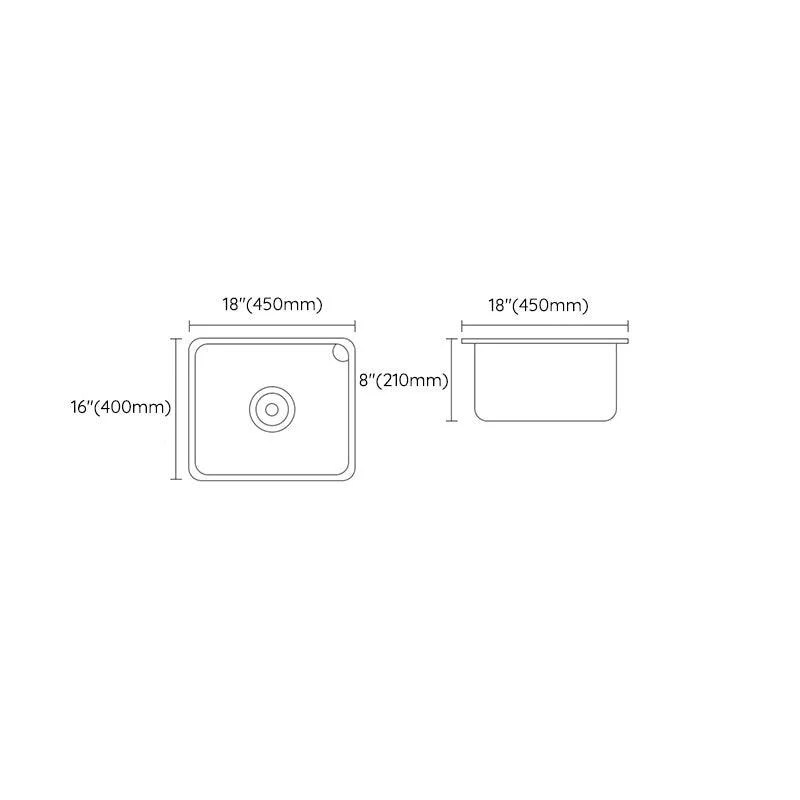 Contemporary Style Kitchen Sink Stainless Steel Rectangle Undermount Kitchen Sink -Bathlova