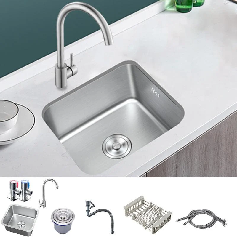 Contemporary Style Kitchen Sink Stainless Steel Rectangle Undermount Kitchen Sink -Bathlova