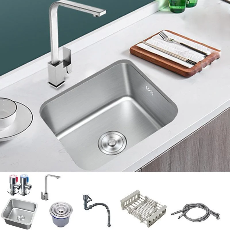 Contemporary Style Kitchen Sink Stainless Steel Rectangle Undermount Kitchen Sink -Bathlova