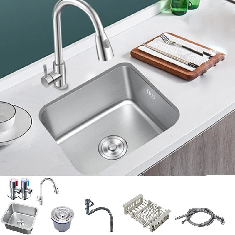 Contemporary Style Kitchen Sink Stainless Steel Rectangle Undermount Kitchen Sink -Bathlova