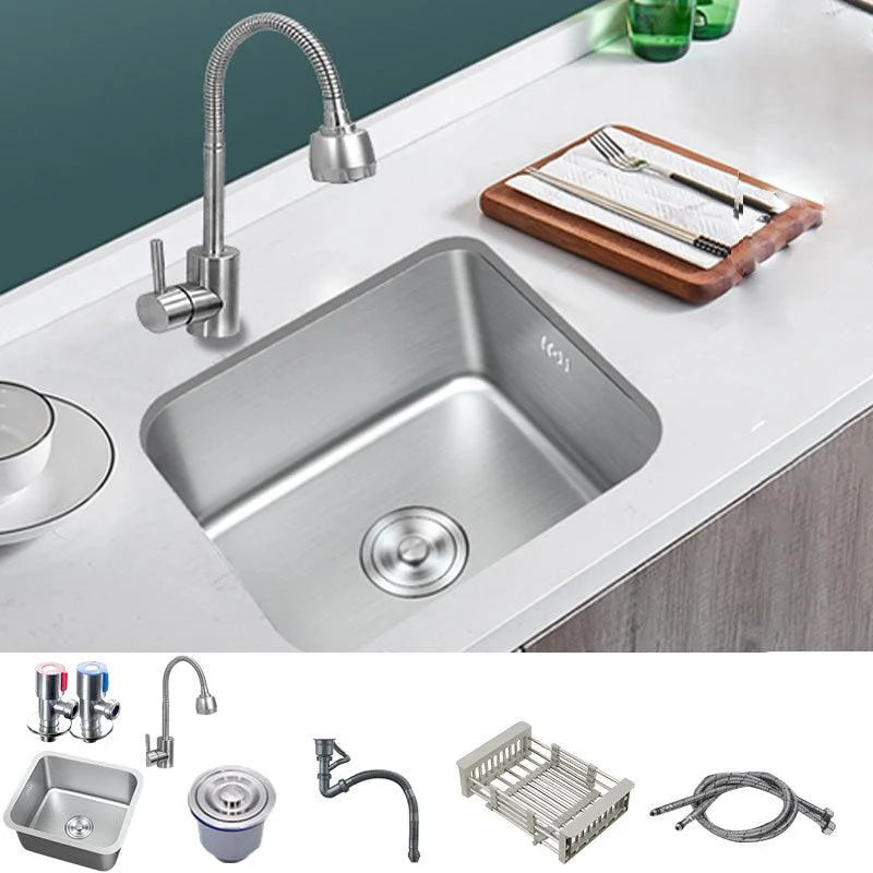 Contemporary Style Kitchen Sink Stainless Steel Rectangle Undermount Kitchen Sink -Bathlova