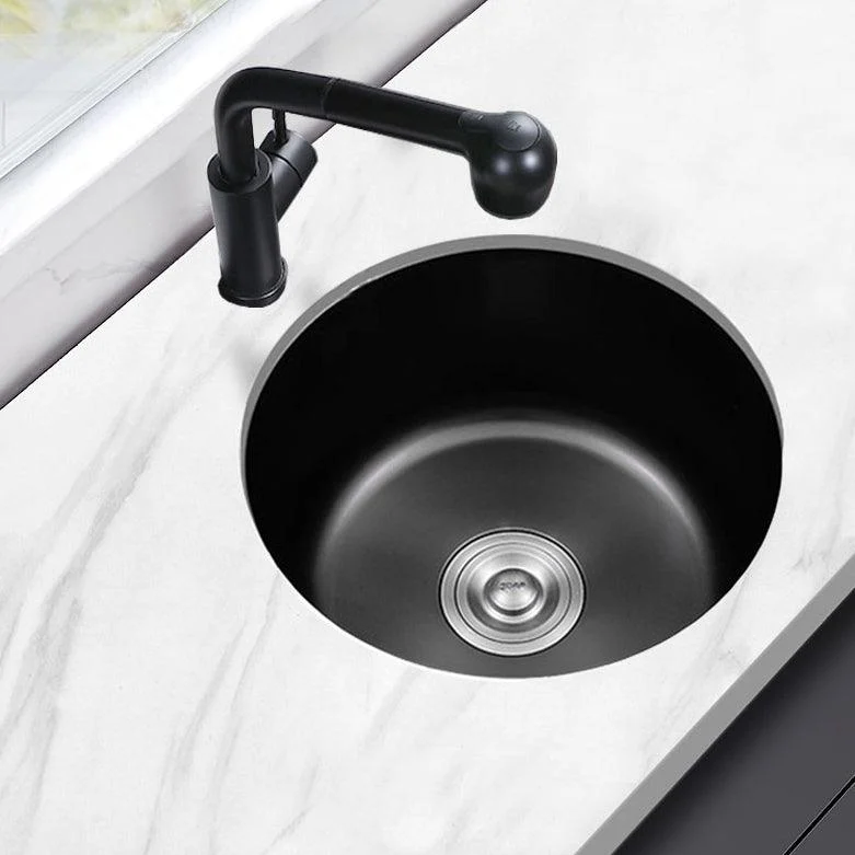 Contemporary Style Kitchen Sink Stainless Steel Round Drop-In Kitchen Sink -Bathlova