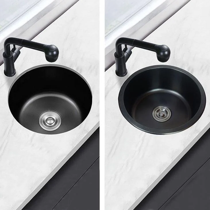 Contemporary Style Kitchen Sink Stainless Steel Round Drop-In Kitchen Sink -Bathlova