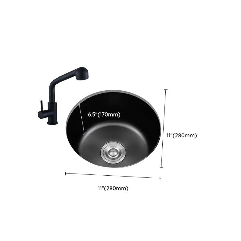 Contemporary Style Kitchen Sink Stainless Steel Round Drop-In Kitchen Sink -Bathlova