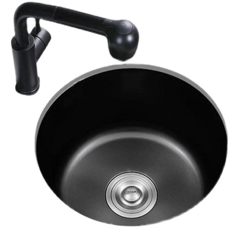 Contemporary Style Kitchen Sink Stainless Steel Round Drop-In Kitchen Sink -Bathlova