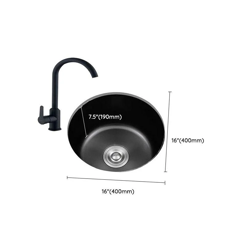 Contemporary Style Kitchen Sink Stainless Steel Round Drop-In Kitchen Sink -Bathlova