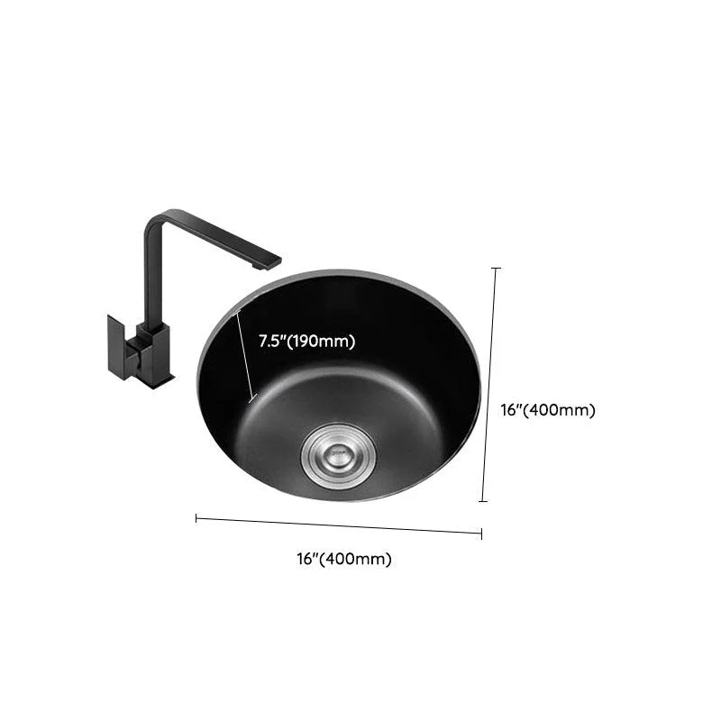 Contemporary Style Kitchen Sink Stainless Steel Round Drop-In Kitchen Sink -Bathlova