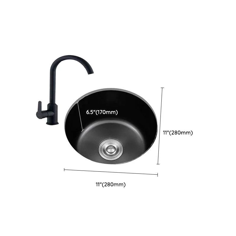 Contemporary Style Kitchen Sink Stainless Steel Round Drop-In Kitchen Sink -Bathlova