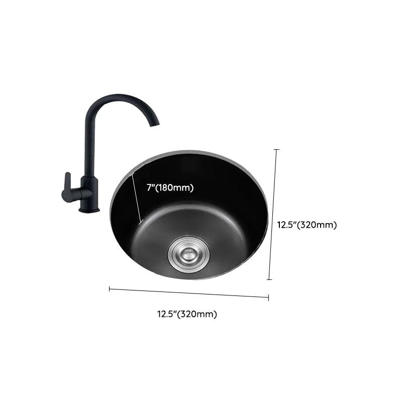 Contemporary Style Kitchen Sink Stainless Steel Round Drop-In Kitchen Sink -Bathlova