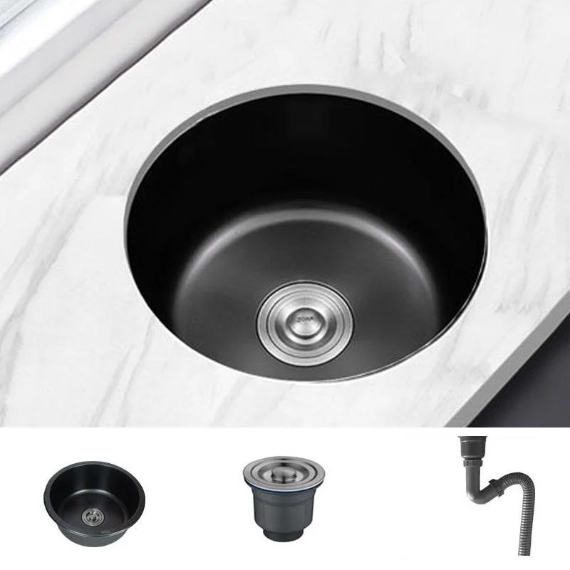 Contemporary Style Kitchen Sink Stainless Steel Round Drop-In Kitchen Sink -Bathlova