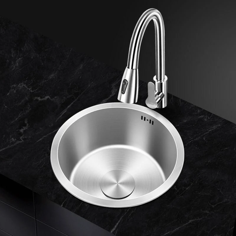 Contemporary Style Kitchen Sink Stainless Steel Round Kitchen Sink -Bathlova