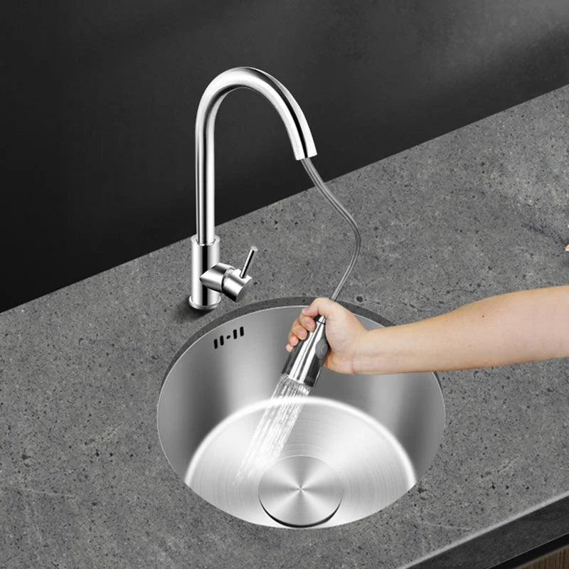 Contemporary Style Kitchen Sink Stainless Steel Round Kitchen Sink -Bathlova