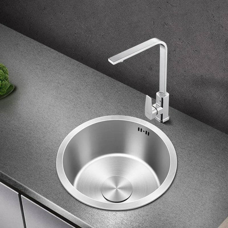 Contemporary Style Kitchen Sink Stainless Steel Round Kitchen Sink -Bathlova