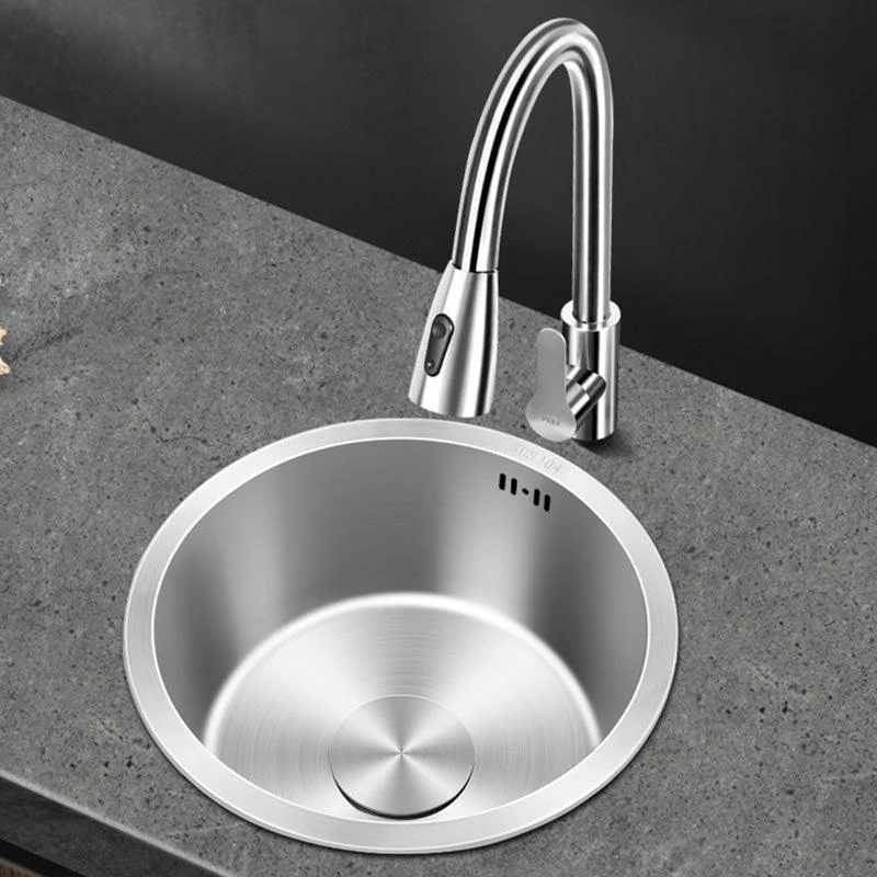 Contemporary Style Kitchen Sink Stainless Steel Round Kitchen Sink -Bathlova