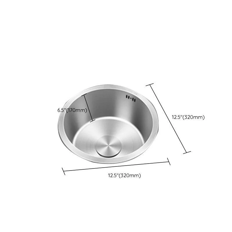 Contemporary Style Kitchen Sink Stainless Steel Round Kitchen Sink -Bathlova