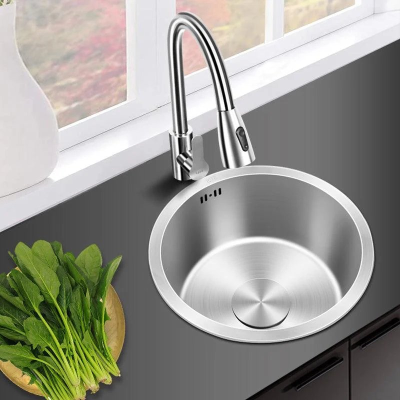 Contemporary Style Kitchen Sink Stainless Steel Round Kitchen Sink -Bathlova