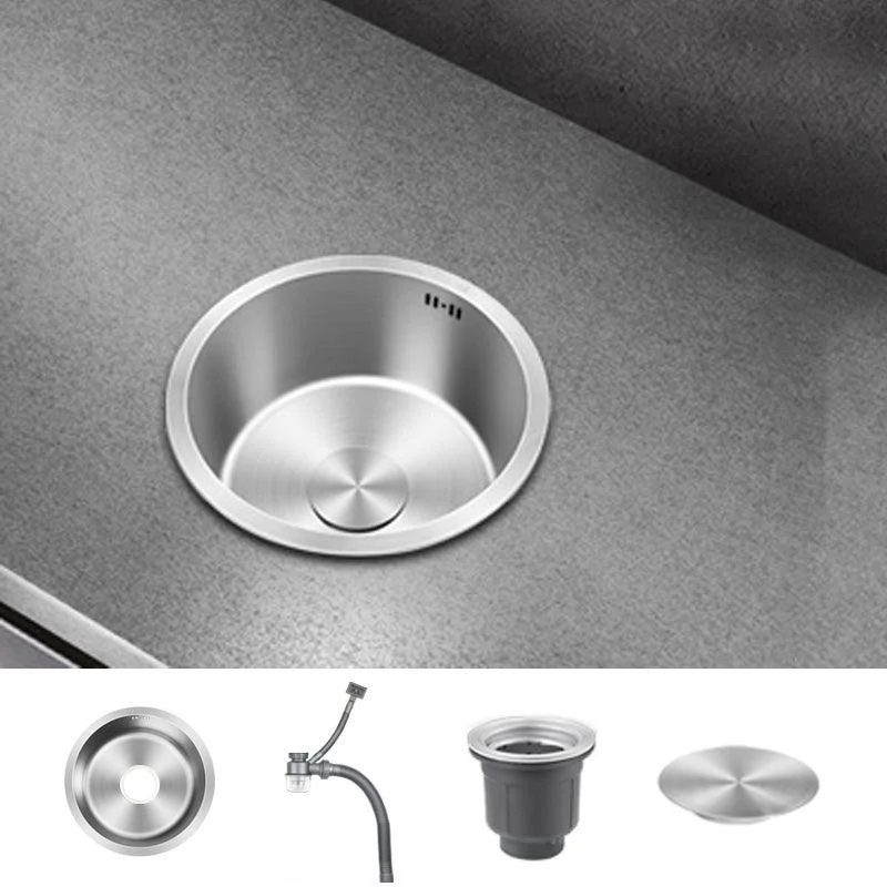 Contemporary Style Kitchen Sink Stainless Steel Round Kitchen Sink -Bathlova