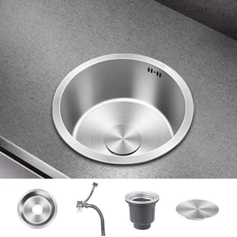 Contemporary Style Kitchen Sink Stainless Steel Round Kitchen Sink -Bathlova