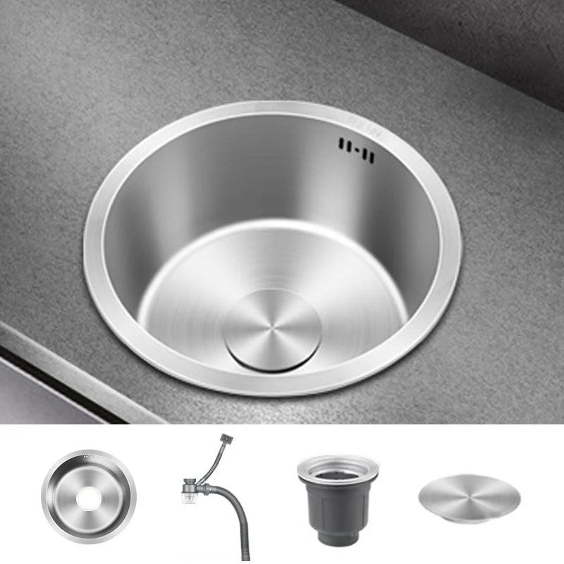 Contemporary Style Kitchen Sink Stainless Steel Round Kitchen Sink -Bathlova