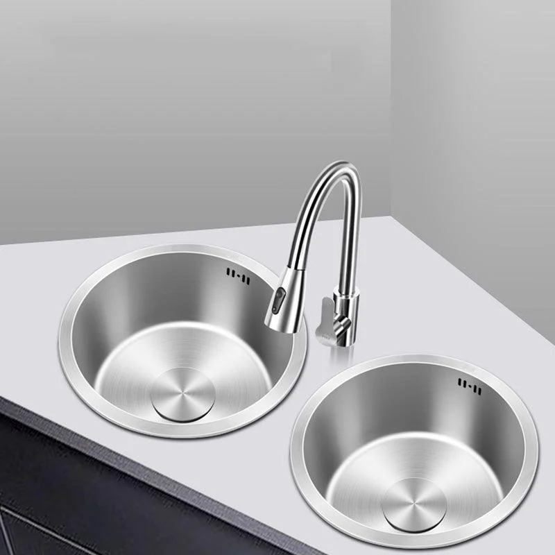 Contemporary Style Kitchen Sink Stainless Steel Round Kitchen Sink -Bathlova