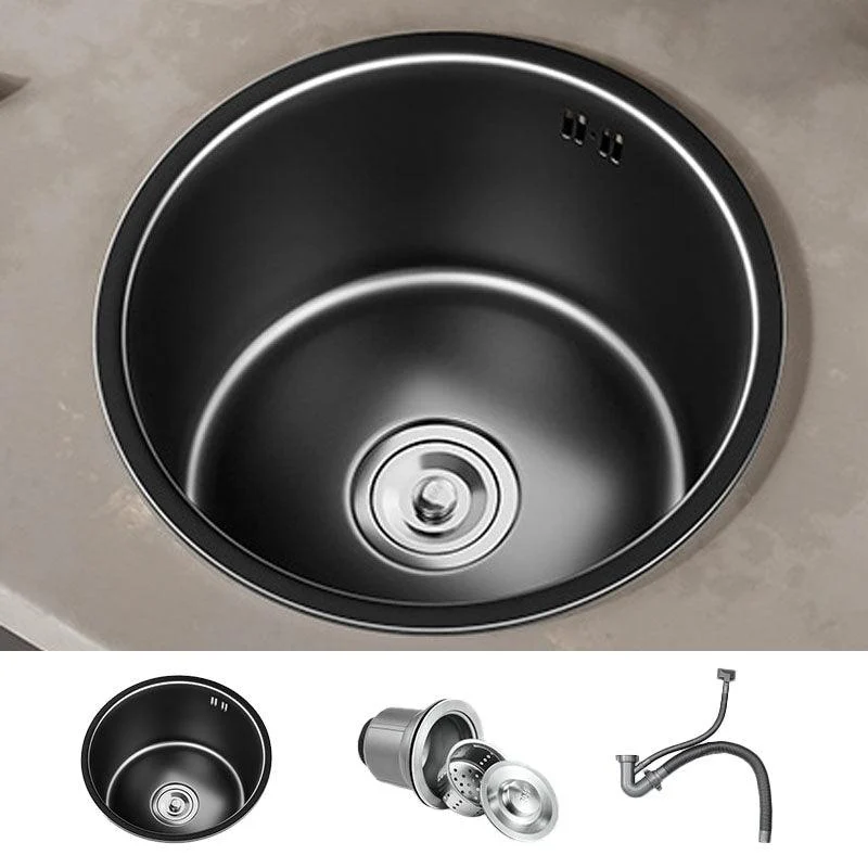 Contemporary Style Round Kitchen Sink Stainless Steel Kitchen Sink -Bathlova