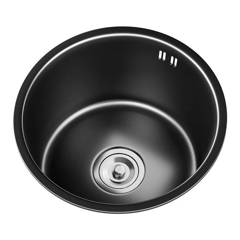 Contemporary Style Round Kitchen Sink Stainless Steel Kitchen Sink -Bathlova