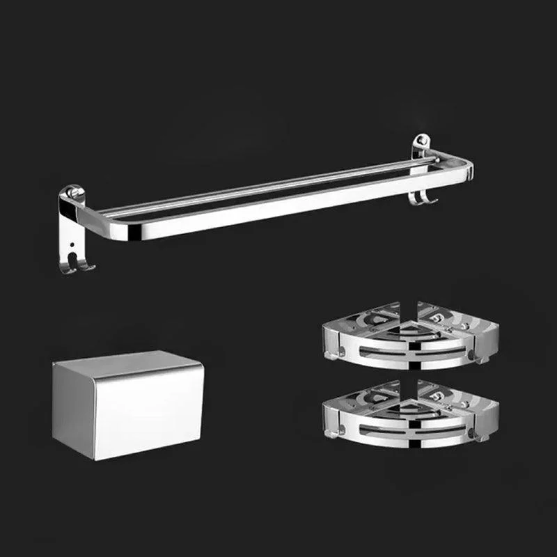 Contemporary Style Silver Metal Bathroom Accessory as Individual or as a Set -Bathlova