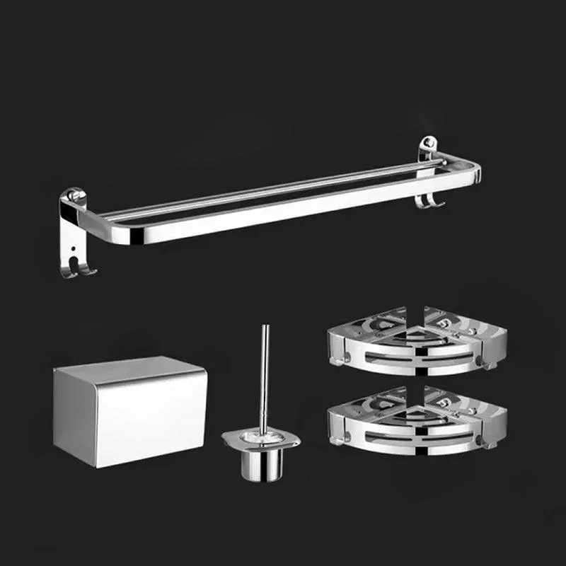 Contemporary Style Silver Metal Bathroom Accessory as Individual or as a Set -Bathlova