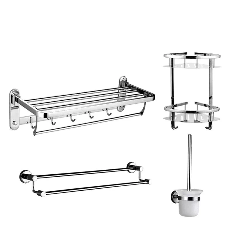 Contemporary Style Silver Metal Bathroom Accessory as Individual or as a Set -Bathlova